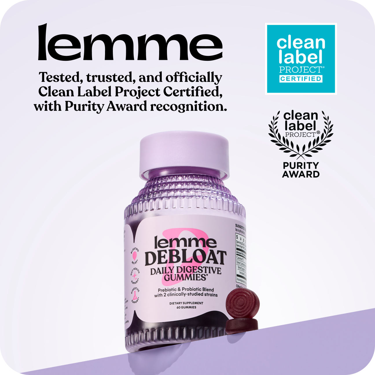 Lemme Debloat Gummies - Routine Ready Daily Supplement Pack